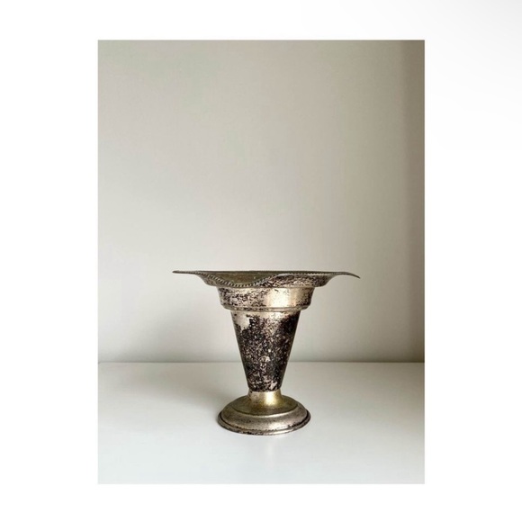 Antique Silver Metal Vessel / Object / Vase / Accent - Picture 5 of 8